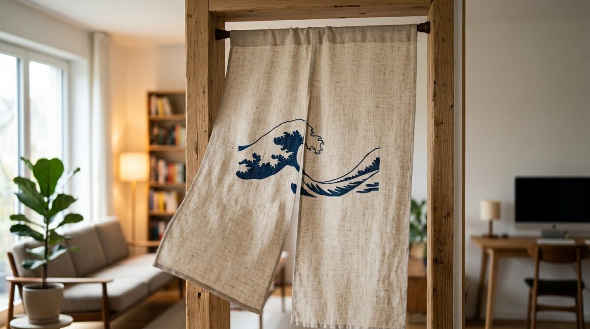 entdecken Sie den Noren, den japanischen Vorhang zur eleganten Raumtrennung ohne Hermetik - eine zeitlose Designlösung für moderne Wohnräume