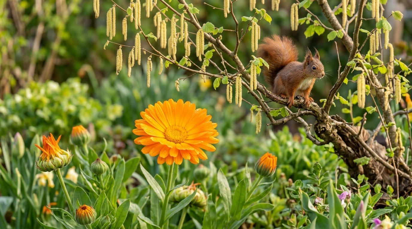 entdecken Sie, welche Pflanzen im März Eichhörnchen anlocken und natürlich Schädlinge wie Blattläuse vertreiben für einen gesunden Garten
