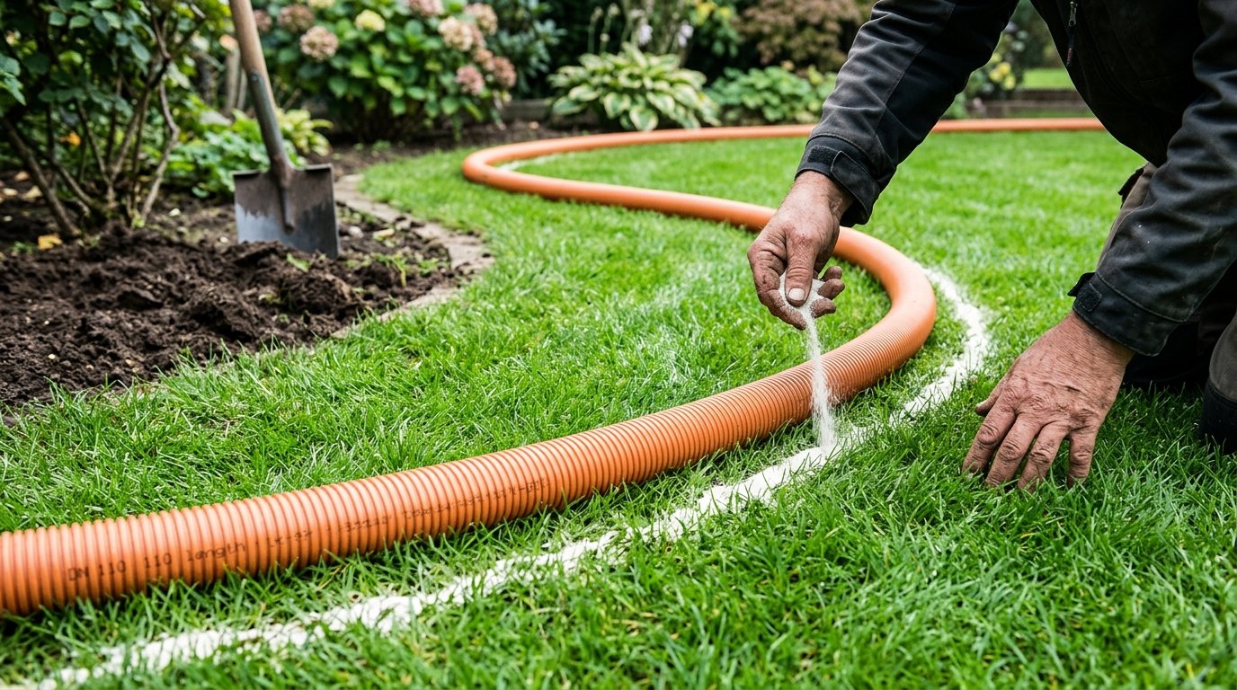entdecken Sie den Profi-Trick für perfekt strukturierte Beete: wie ein einfaches Rohr als Führungswerkzeug für saubere Rasenkanten sorgt