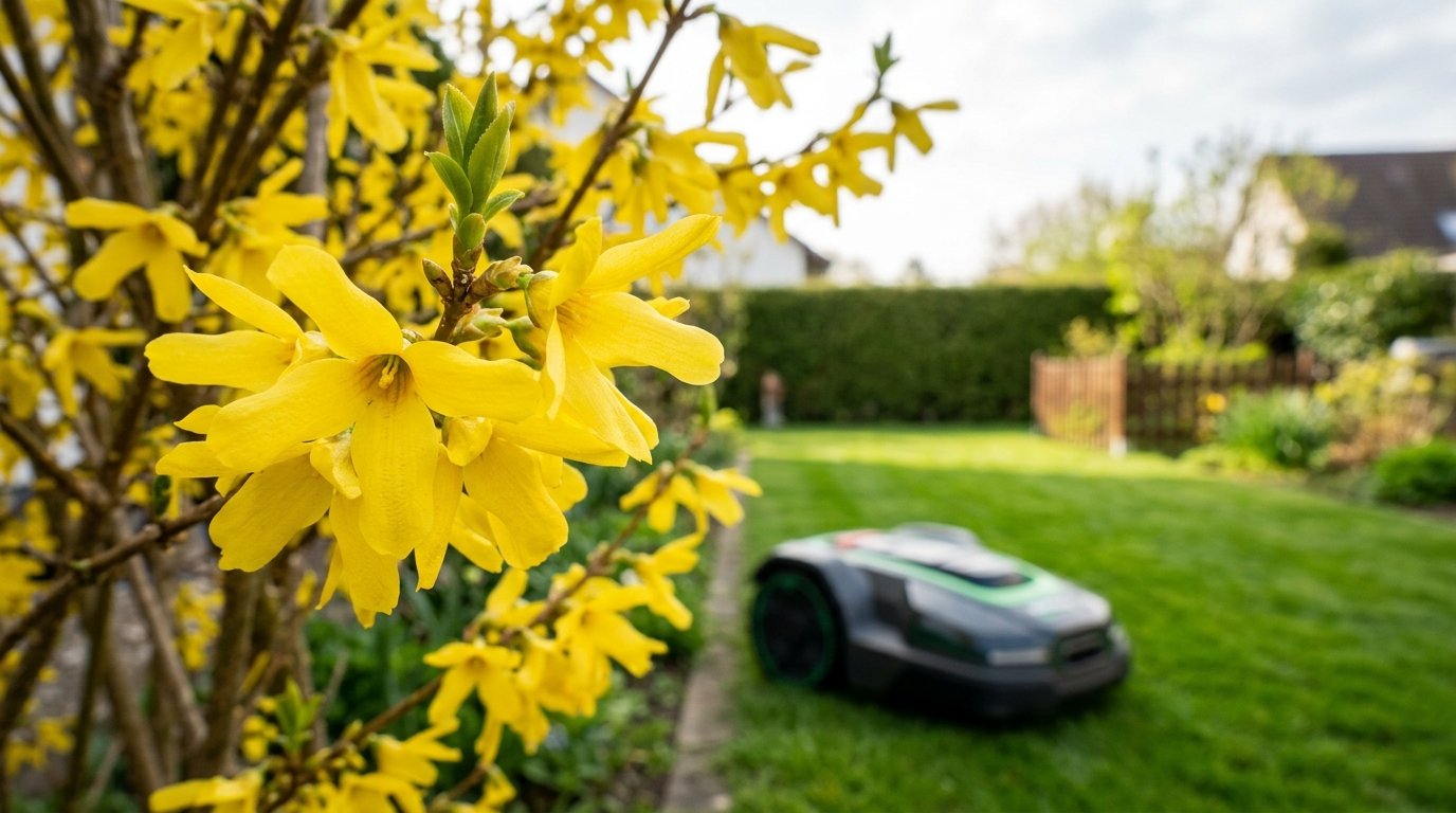 erfahren Sie, wann Sie Ihren Rasen im Frühling mähen sollten: Die gelbe Blume verrät den perfekten Zeitpunkt für den ersten Schnitt und verhindert Rasenprobleme im Sommer