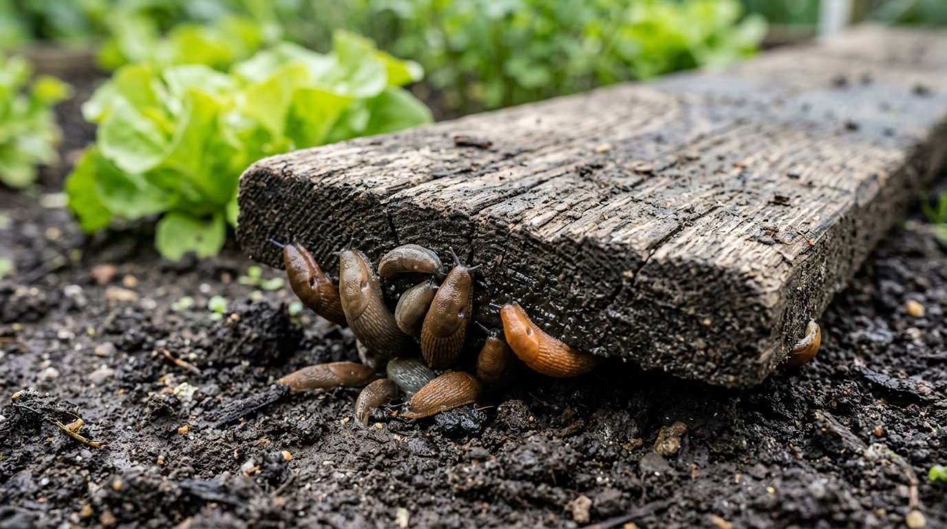 so schützen Sie Ihren Gemüsegarten mit kostenlosen Holzbrettern vor Schnecken und verhindern erfolgreich die Invasion in Ihrem Beet