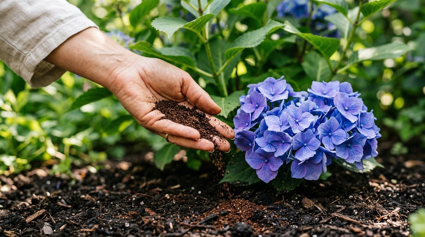 entdecken Sie das natürliche Hausmittel aus Ihrer Küche, das gelbe Blätter bei Hortensien bekämpft und den Boden optimal ansäuert