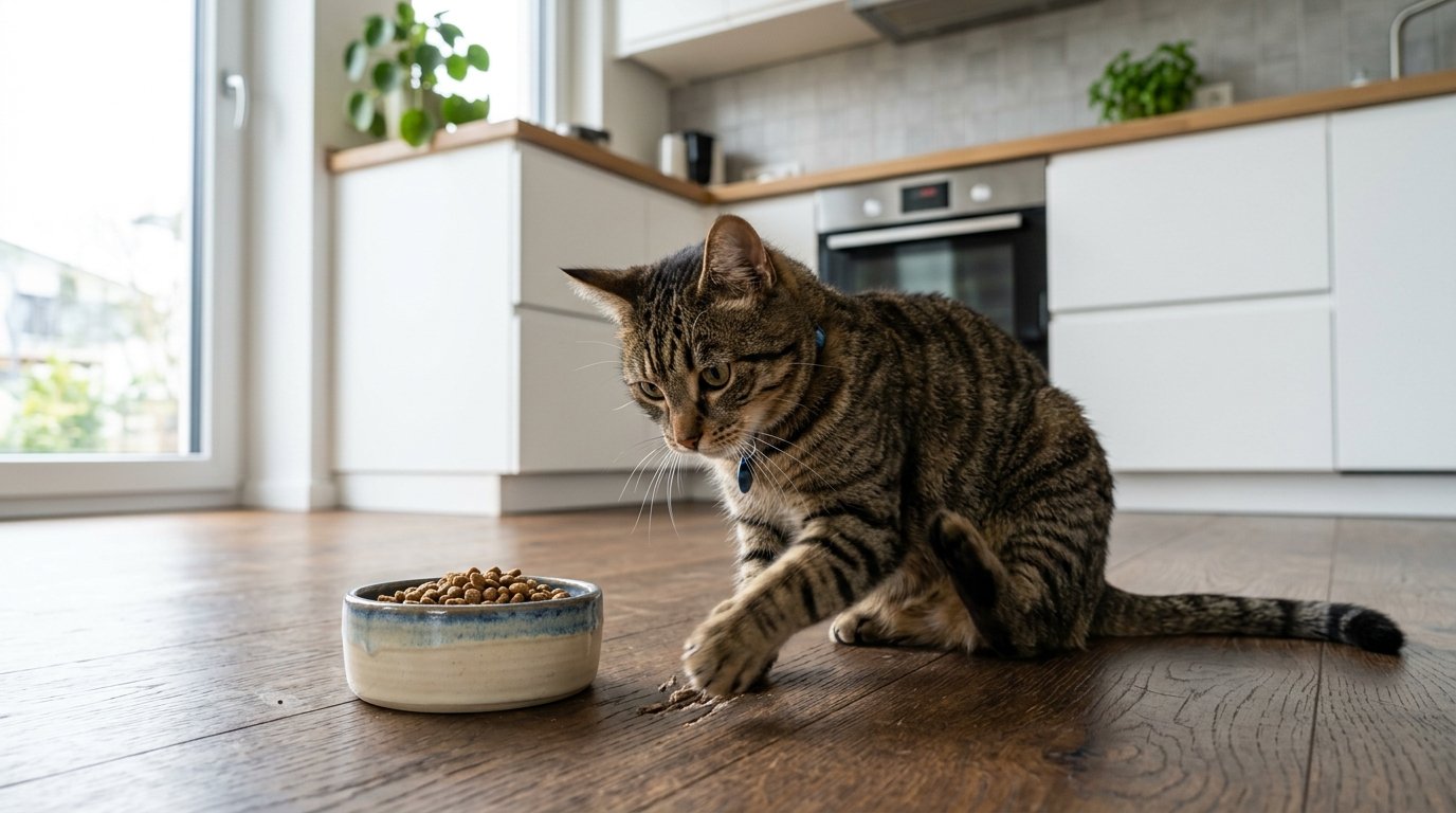erfahren Sie, warum Katzen um ihren Futternapf kratzen: ein natürlicher Instinkt statt Undankbarkeit, den viele Katzenbesitzer missverstehen