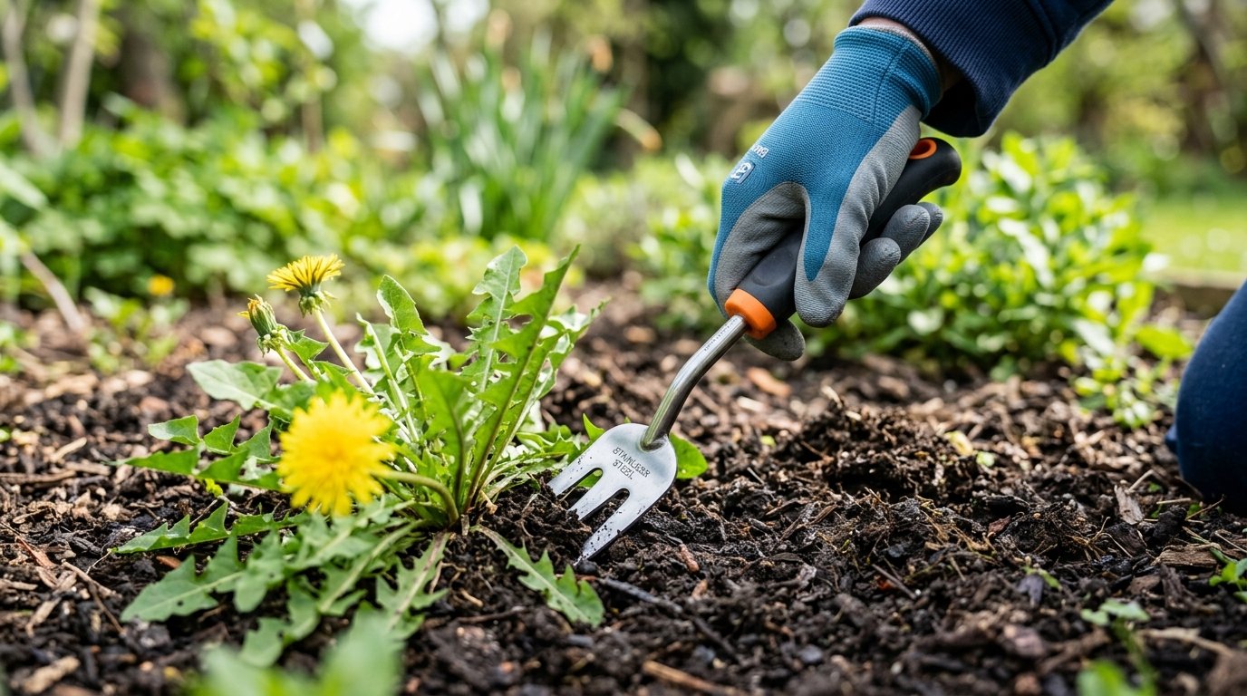 entdecken Sie die besten natürlichen Methoden zur Unkrautbekämpfung im Garten und erfahren Sie, welche Hausmittel legal erlaubt sind