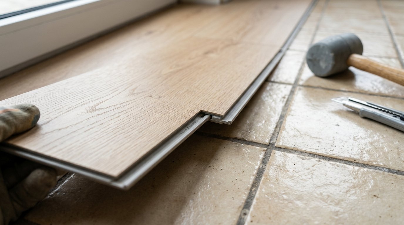 entdecken Sie, wie Sie alte Fliesen schnell und dauerhaft mit modernem Bodenbelag überdecken und Ihr Interieur im Handumdrehen erneuern