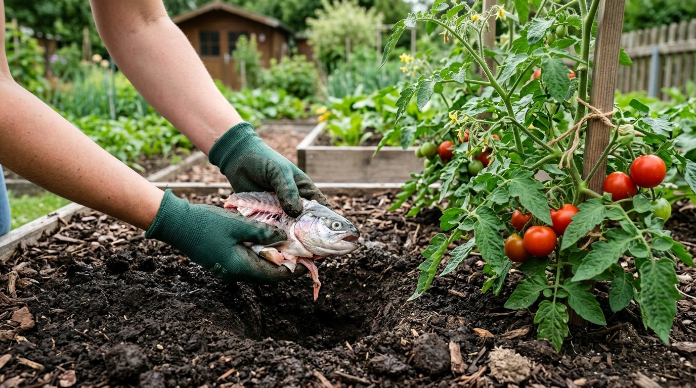 entdecken Sie, wie Fischabfall als kostenloser Wunderdünger Ihre Tomaten geschmacklich revolutioniert und Ihre Gartenenergie maximiert