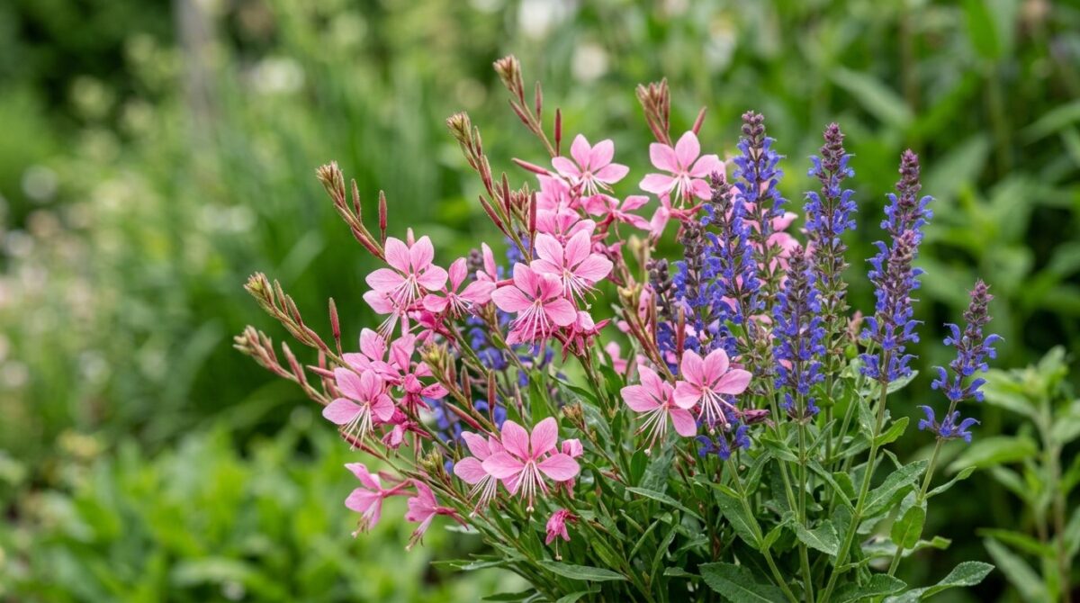 entdecken Sie pflegeleichte rosa und blaue Blumen, die bis zum Spätsommer blühen und Ihren Garten mit wenig Aufwand in ein farbenprächtiges Blütenmeer verwandeln